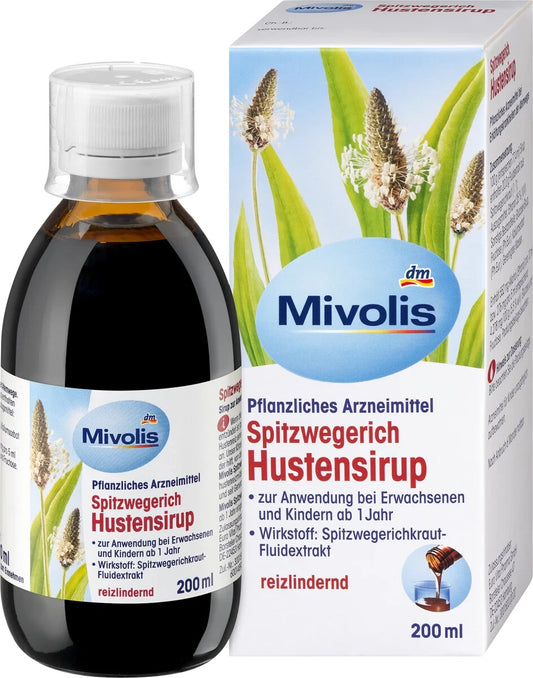 Mivolis ribwort plantain klepus sīrups, 200 ml, jauns un aizzīmogots