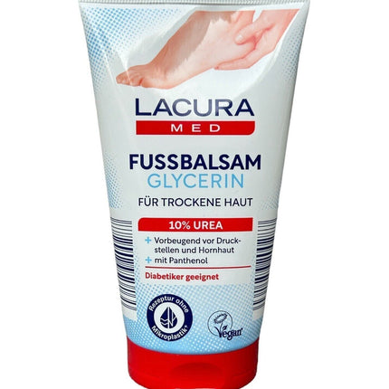 LACURA Med - pēdu balzams ar glicerīnu, 10% urīnvielu, pēdu kopšanai sausai ādai, 150ml