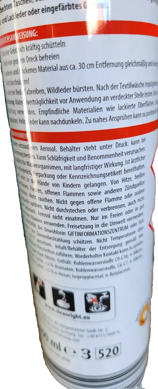Clinair Profi  Imprägnierspray, für alle Textilien & Leder, 400 ml, neu