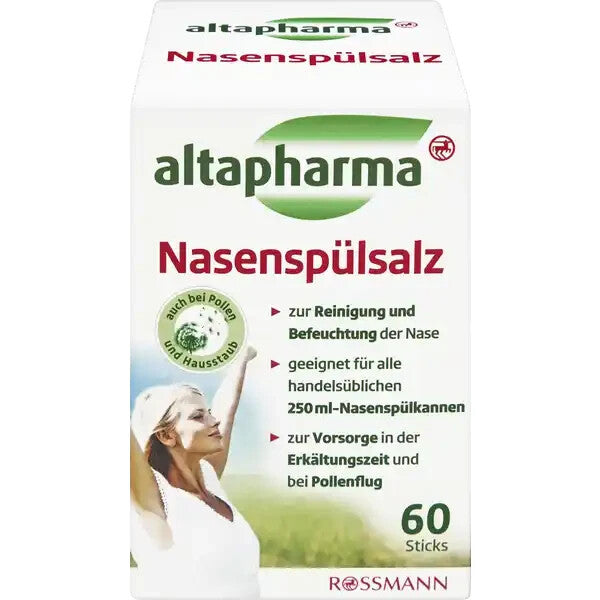 Altapharma Nasenspülsalz, bei Schnupfen und Pollenallergie, 1x60St., neu