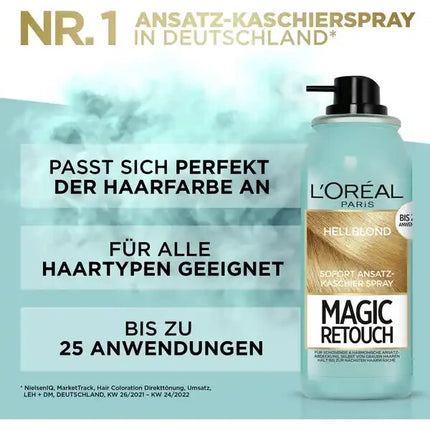 L'Oréal Paris Magic Retouch sakņu korektora aerosols, gaiši blonds, 1x75ml, jauns un iesaiņots iepakojumā