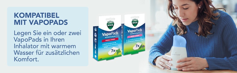 WICK Dampf-Inhalator W1300, manuell, mit 2 Vapopads, neu&ovp