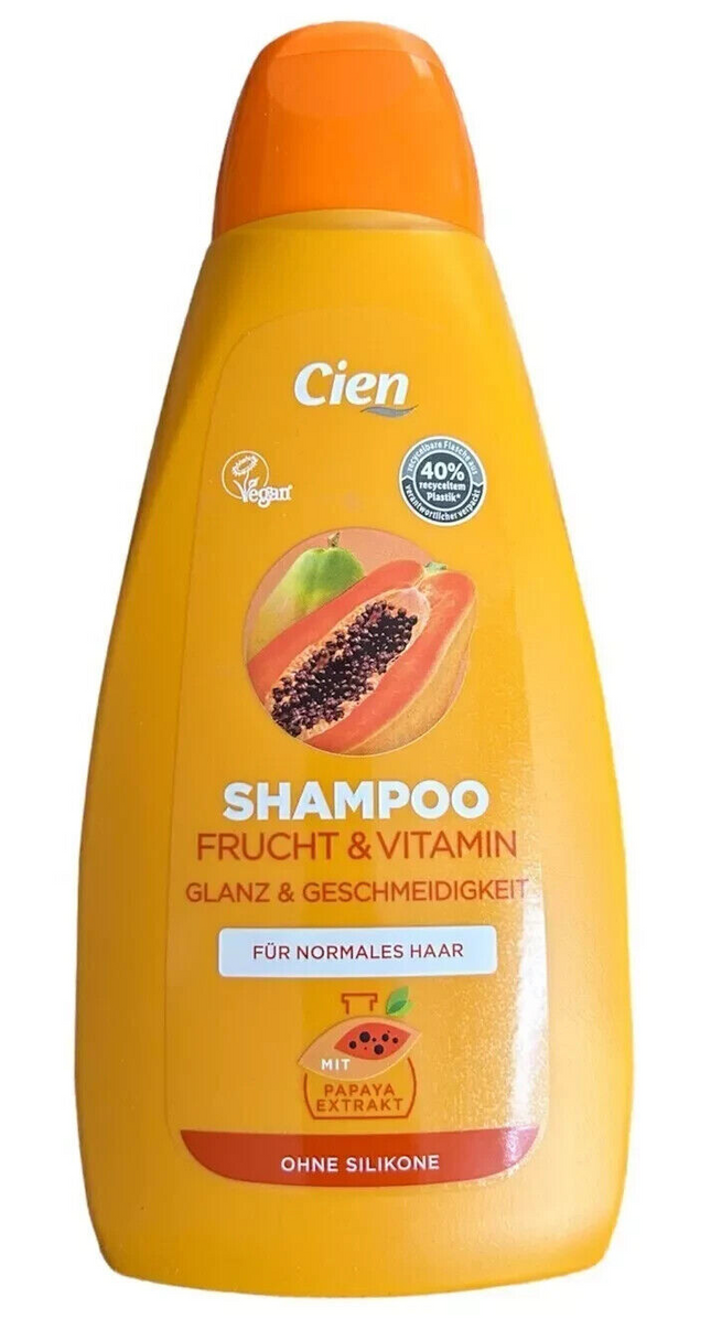 Cien augļu un vitamīnu šampūns, bez silikona, vegāns, 1 x 500ml, jauns