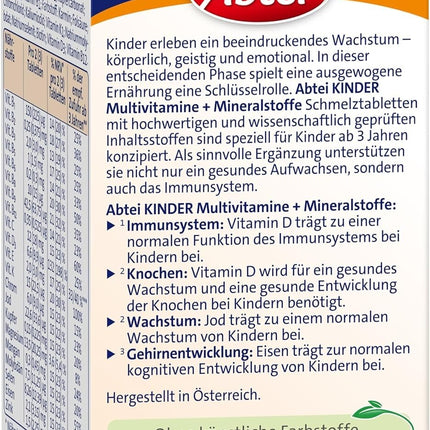 Abtei Kinder Multivitamine+Mineralstoffe, Schmelztabletten, 1x75 Stück, neu&ovp