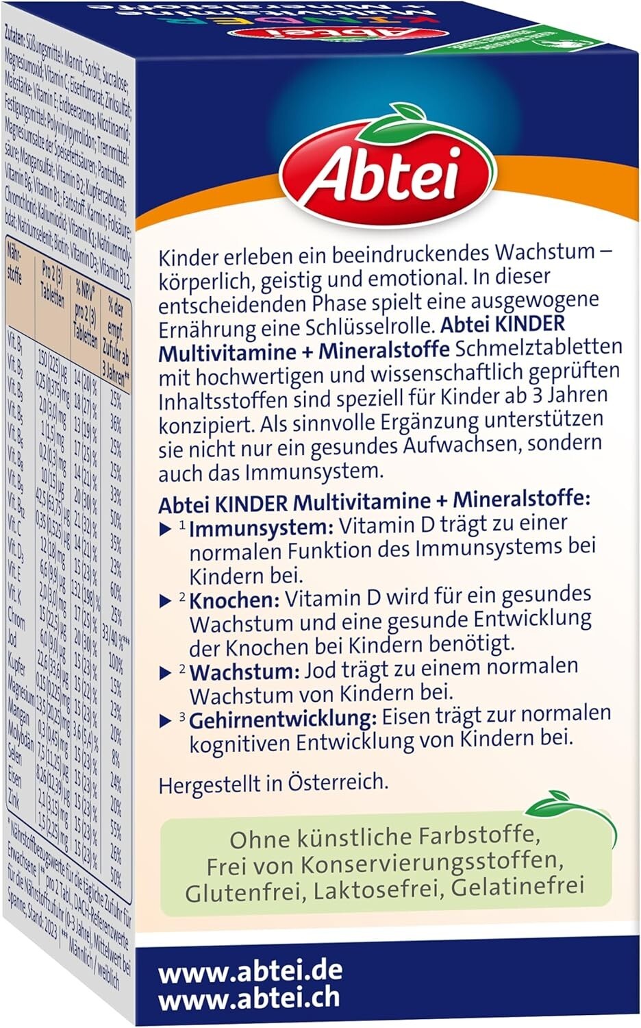 Abtei Kinder Multivitamine+Mineralstoffe, Schmelztabletten, 1x75 Stück, neu&ovp