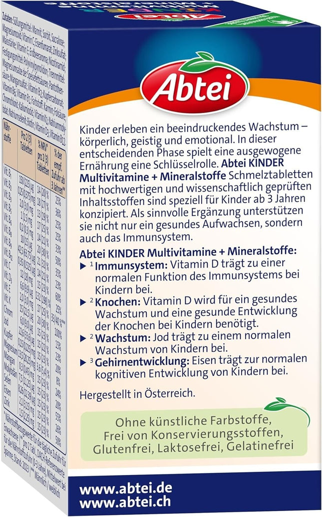 Abtei Kinder Multivitamine+Mineralstoffe, Schmelztabletten, 1x75 Stück, neu&ovp
