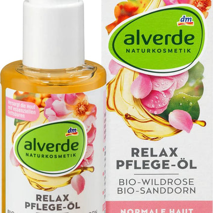 alverde DABĪGĀ KOSMĒTIKA Ķermeņa eļļa Relax Savvaļas roze Smiltsērkšķis, 1 x 100 ml
