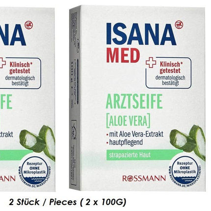 ISANA MED VEGANE Arztseife mit Aloe Vera 2 Stück (2 x 100g)