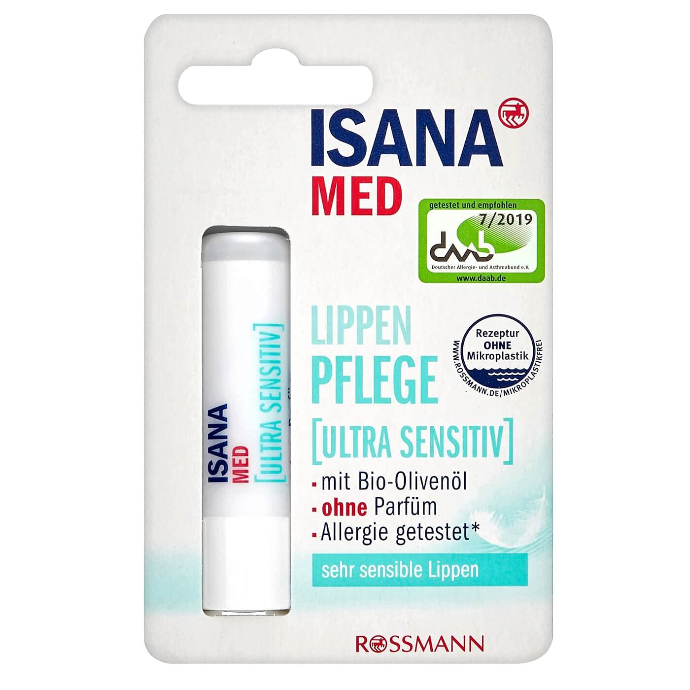 Isana Med Ultra Sensitiv Lippelpflege (1x4,5g) + Gratis Block