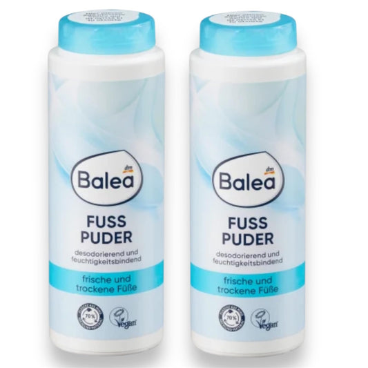 Fußpuder von Balea, desodorierend und feuchtigkeitsbindend, 2 x 100gr Für frische und trockene Füße