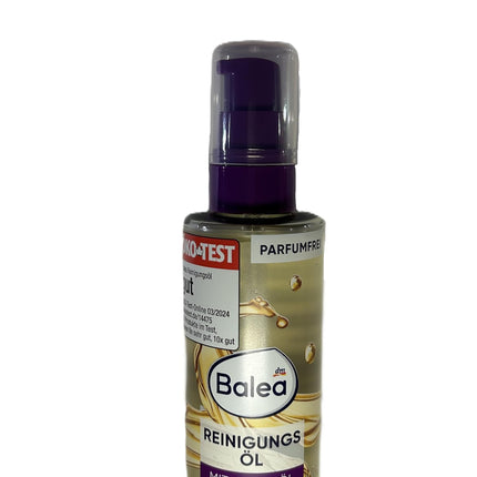 Balea Reinigungsöl, 100 ml Flasche - Reinigt sanft Gesicht, Augen und Lippen - Parfümfrei und mit Arganöl