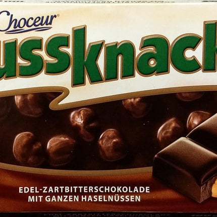 CHOCEUR Riekstkodis Tumšā šokolāde 100g - Tumšās šokolādes tāfelīte ar kraukšķīgiem lazdu riekstiem - Intensīva un augstas kvalitātes bauda