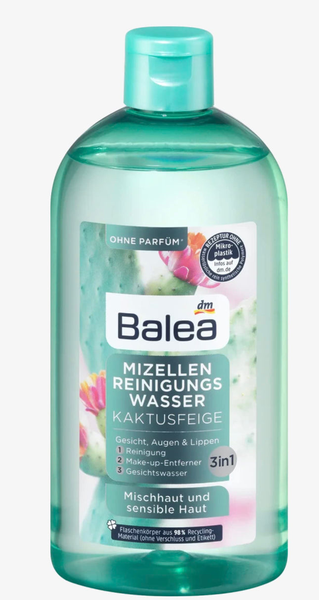 Balea Mizellen-Reinigungswasser Kaktusfeige für Mischhaut und sensible Haut, 3 in 1