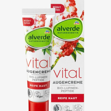 كريم العين alverde NATURAL COSMETICS Vital Lupin Peptides (أنبوب 15 مل)
