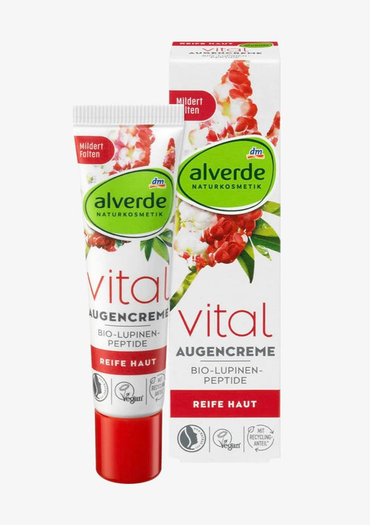 alverde NATURKOSMETIK Augencreme Vital Lupinen-Peptide (15ml Tube)