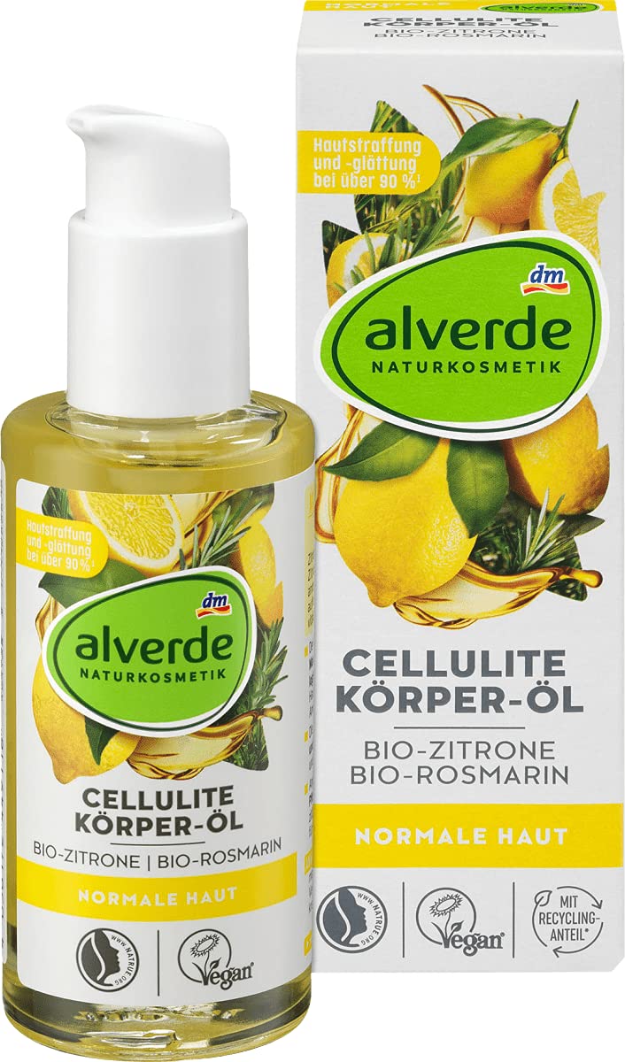 alverde NATURKOSMETIK Cellulite Körper-Öl Bio-Zitrone, Bio-Rosmarin, 100 ml