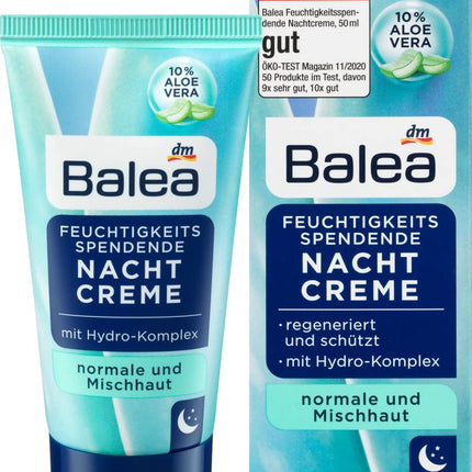 Balea mitrinošs nakts krēms normālai un kombinētai ādai, 50 ml