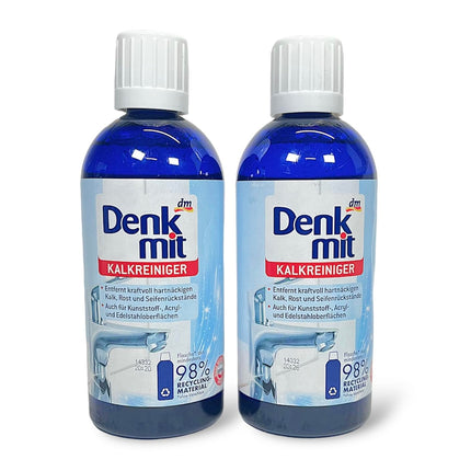 Kaļķakmens noņēmējs, vannas istabas tīrīšanas līdzeklis, grīdas tīrīšanas līdzeklis 2x500 ml, kaļķakmens šķīdinātājs, kaļķakmens noņēmējs no Denkmit, dušas kabīne, vannas istabas kaļķakmens tīrīšanas līdzeklis, Denkmit