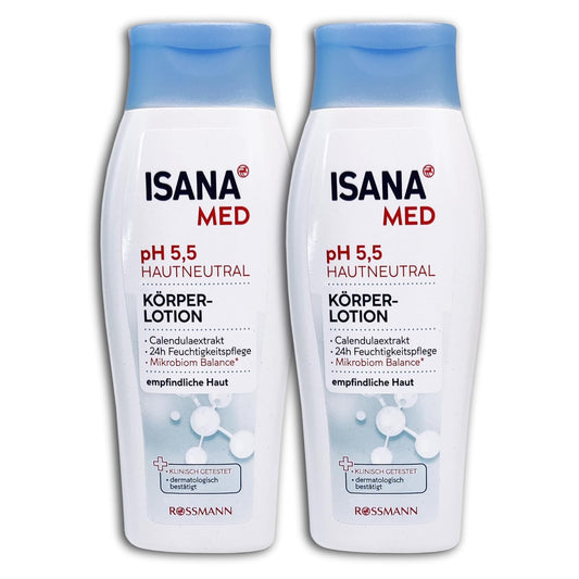 2 er Pack ISANA MED Körperlotion pH 5,5 hautneutral 2 x 250ml