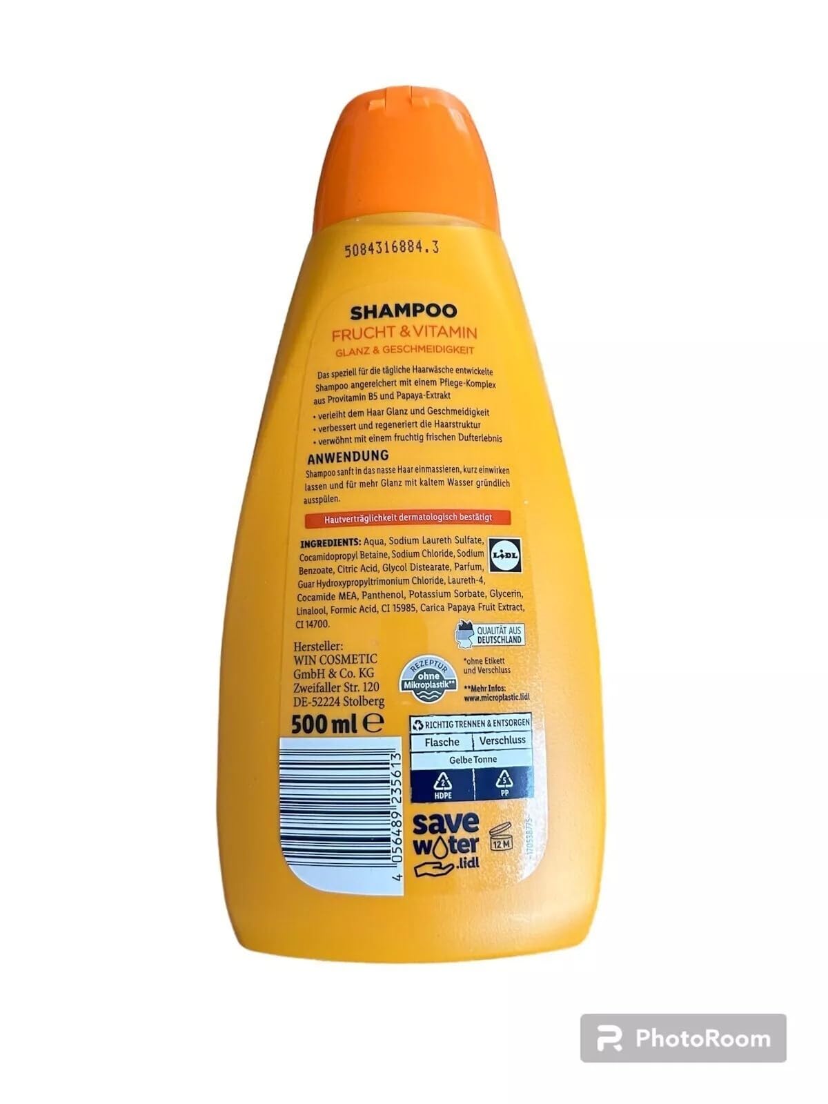 Cien Tag für Tag Shampoo, Frucht & Vitamin, Power & Volumen, Für normales Haar, ohne Silikone, Vegan, 500 ml