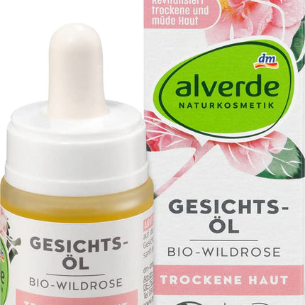 alverde DABĪGĀ KOSMĒTIKA Sejas eļļa Organiskā savvaļas roze sausai ādai (15ml)