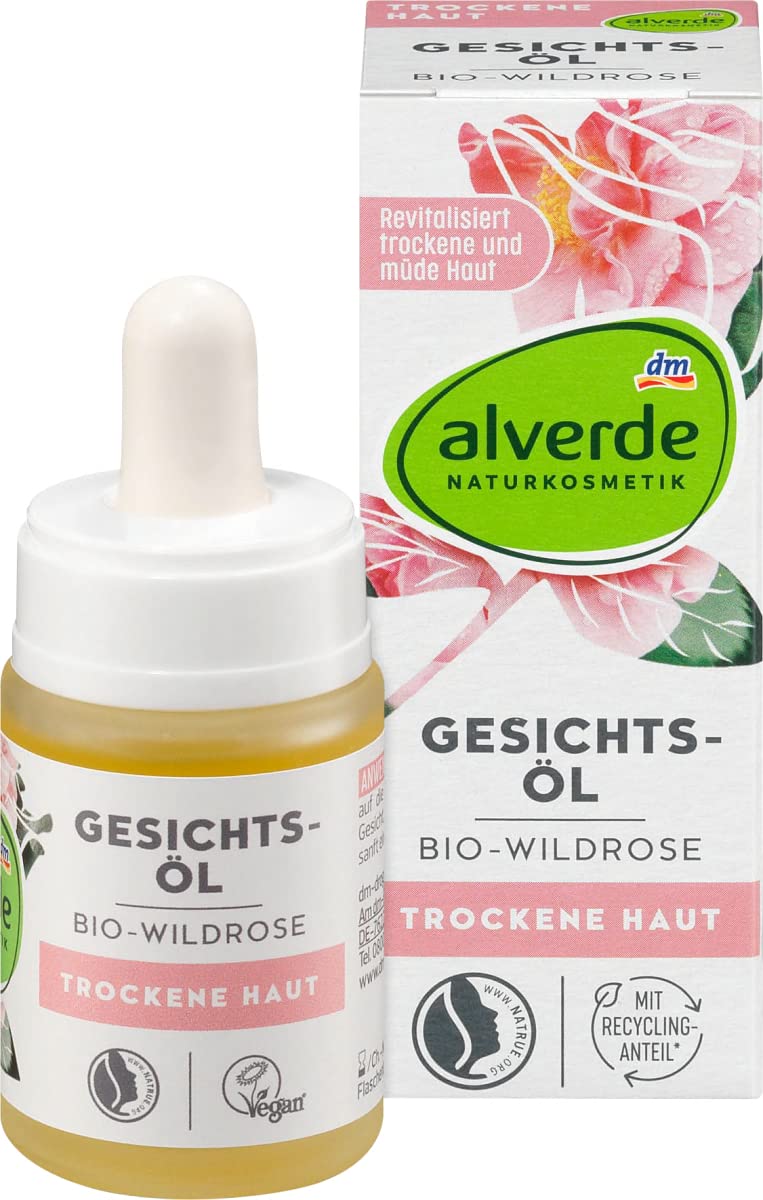 alverde NATURKOSMETIK Gesichtsöl Bio-Wildrose für Trockene Haut (15ml)