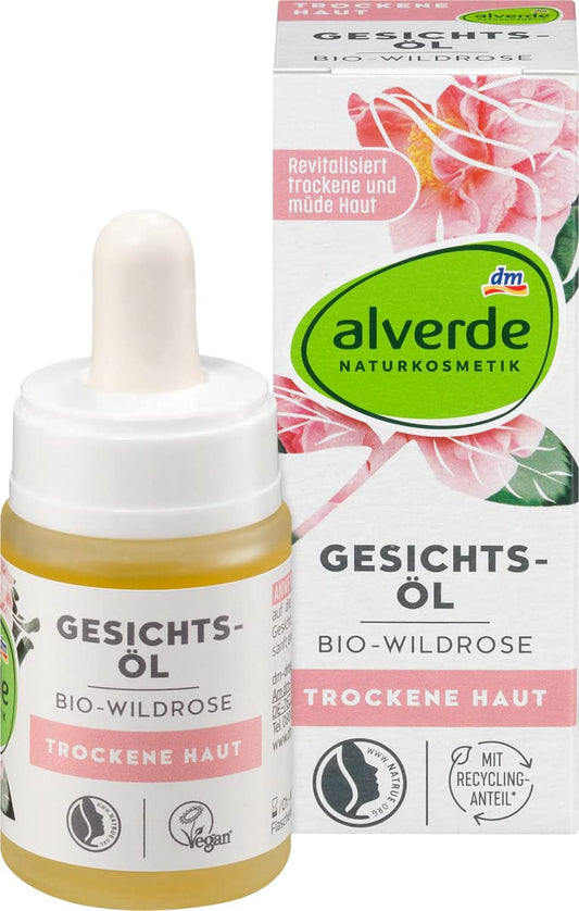 alverde NATURKOSMETIK Gesichtsöl Bio-Wildrose für Trockene Haut (15ml)