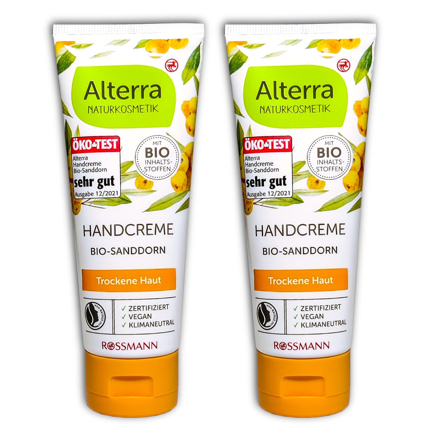 2 er Set Alterra Bio Handcreme mit Sanddorn und Arganöl 2 x 75 ml