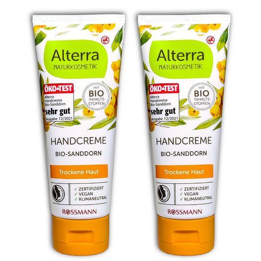 2 er Set Alterra Bio Handcreme mit Sanddorn und Arganöl 2 x 75 ml