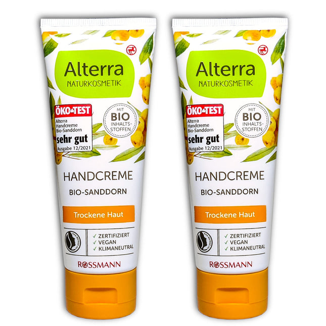 2 er Set Alterra Bio Handcreme mit Sanddorn und Arganöl 2 x 75 ml
