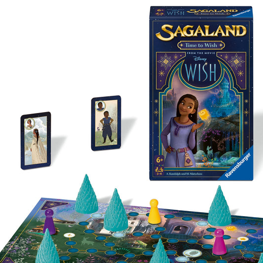 Ravensburger 22649 - Disney Wish Sagaland: Time to Wish - Mitbringspiel für 2-4 Spieler ab 6 Jahren mit den beliebten Charakteren aus dem Kinofilm Disney Wish