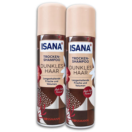 2 er Pack ISANA Trockenshampoo Dunkles Haar 2 x 200ml