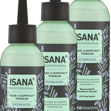 ISANA PROFESSIONAL matu un galvas ādas toniks ar rozmarīnu, 150 ml pudele - Veicina dabisku matu augšanu, novērš matu izkrišanu - Visiem matu tipiem