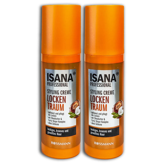 2 er Pack ISANA PROFESSIONAL Styling Creme Locken Traum 2 x 150 ml
