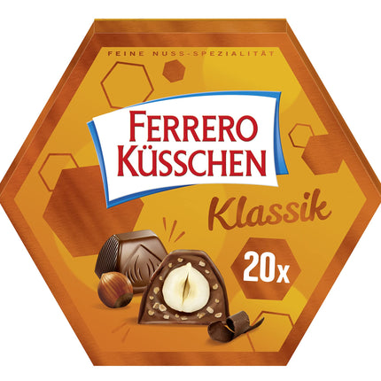 Ferrero Küsschen Klassik – Knackig geröstete Haselnuss umhüllt von feiner Schokolade – 1 Packung à 20 Einzelpralinen