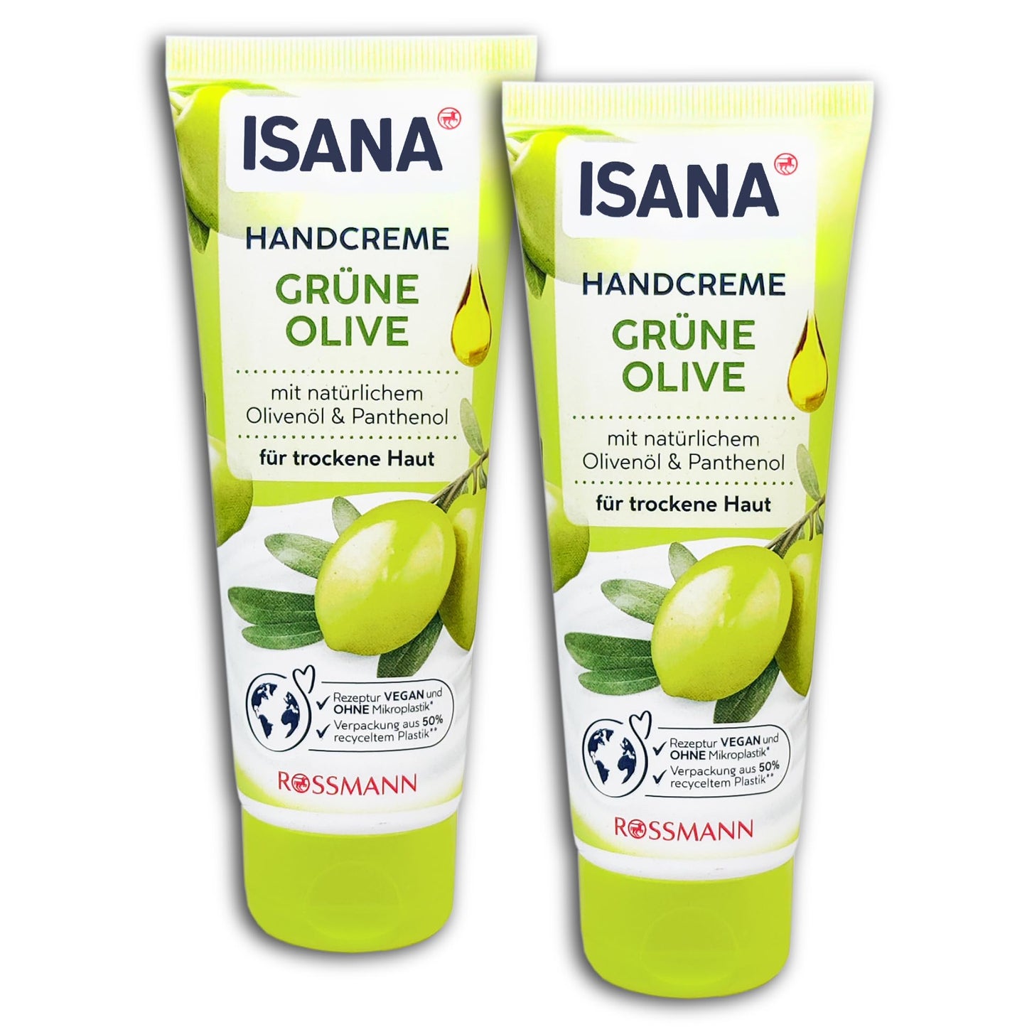 2 er Set ISANA Handcreme Grüne Olive 2 x 100 ml