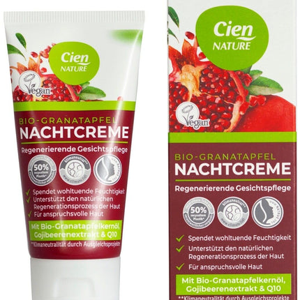 Cien organiskais granātābolu nakts krēms, nostiprinoša sejas kopšana 50ml