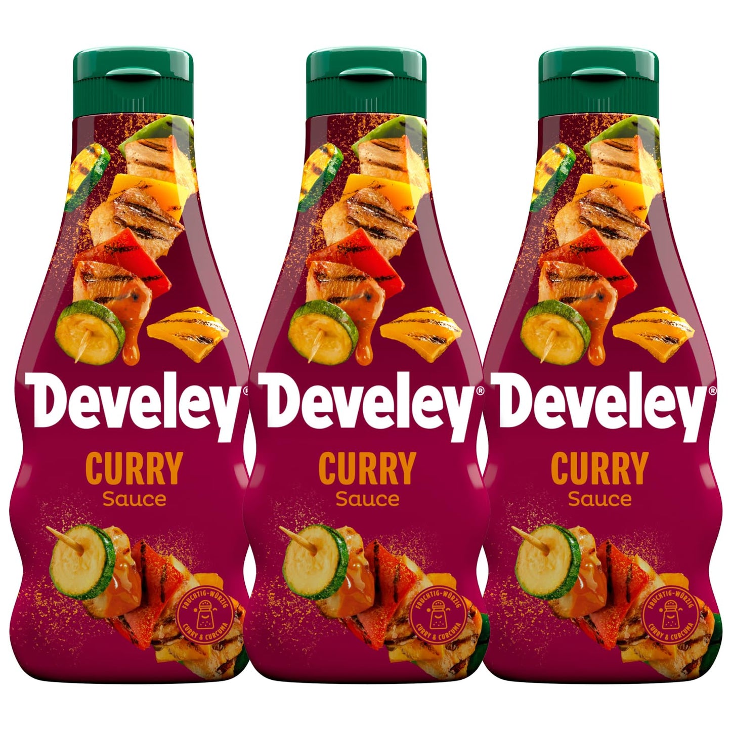 DEVELEY 3er Saucen Bundle, 3 * 250ml, Curry Sauce, Squeeze-Flasche, Curry Dip