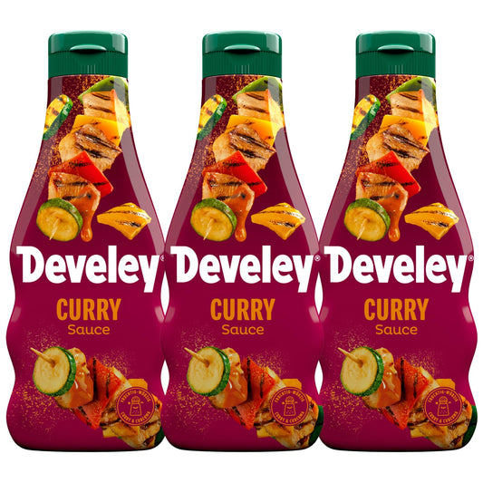 DEVELEY 3er Saucen Bundle, 3 * 250ml, Curry Sauce, Squeeze-Flasche, Curry Dip