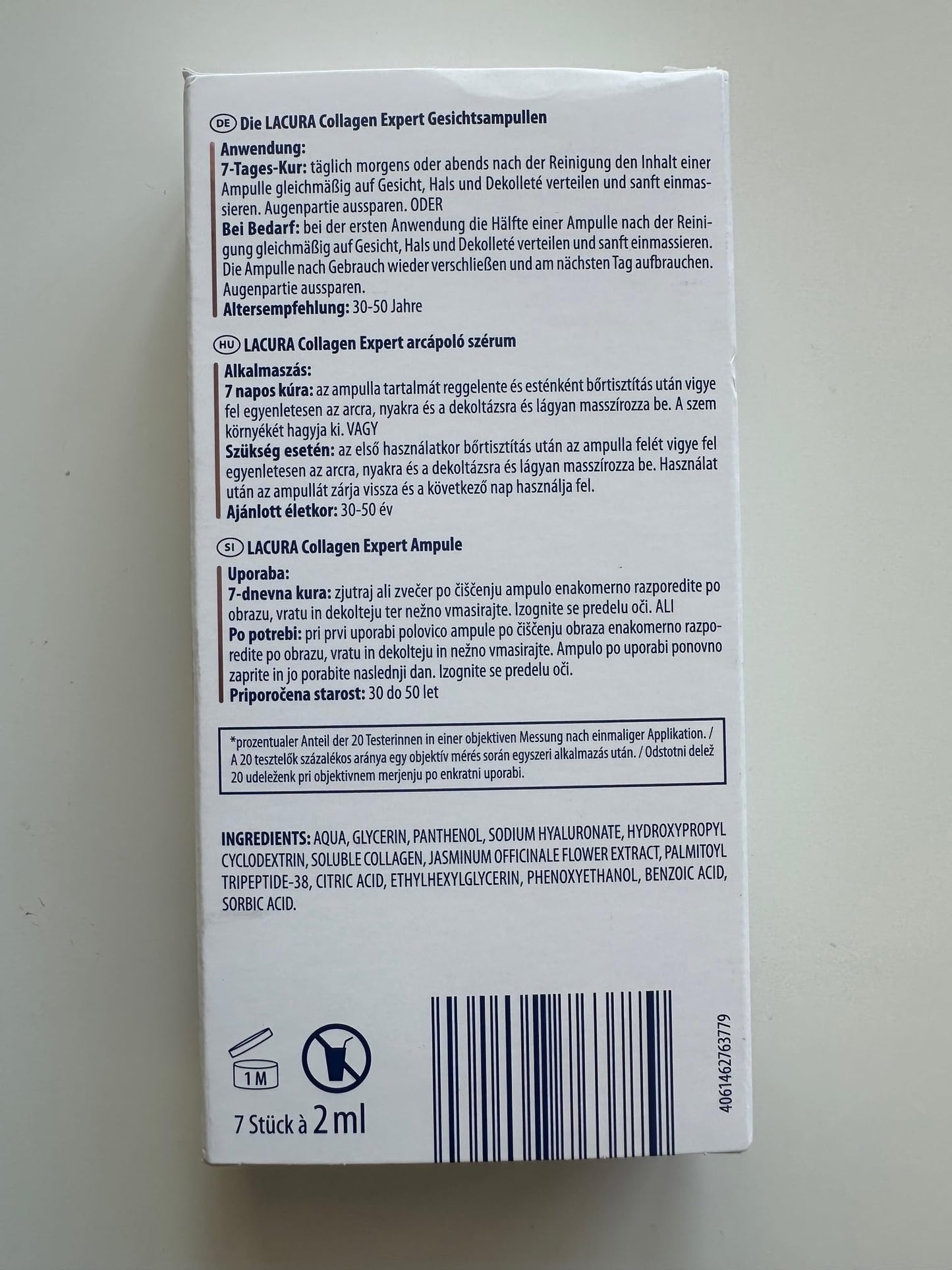 LACURA Collagen 7 Ampullen Wochenkur Collagen Anti Falten Sofort Effekt 14 ml