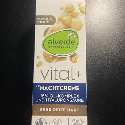 alverde NATURKOSMETIK Nachtcreme Vital +, 50 ml