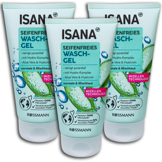 ISANA MED 3 er Pack ISANA Seifenfreies Waschgel 3 x 150 ml