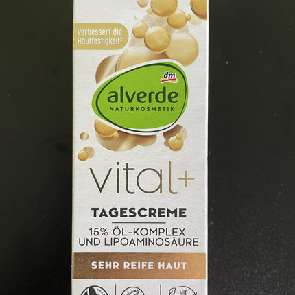 alverde DABĪGĀ KOSMĒTIKA Vital+ sejas krēms, 50 ml