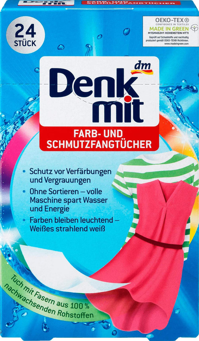 DENKMIT - Farb- & Schmutzfangblätter, 24 Stück - Schutz vor Verfärbungen und Vergrauungen | Deutschland