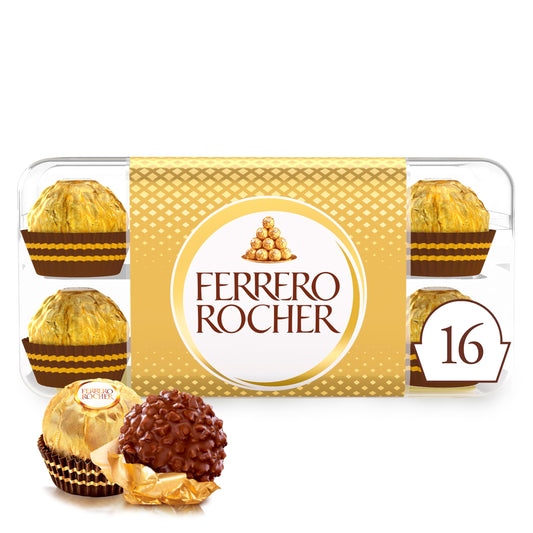 Ferrero Rocher – Knusprig-cremige Nuss-Pralinen-Spezialität – 1 Packungen à 16 Einzelpralinen