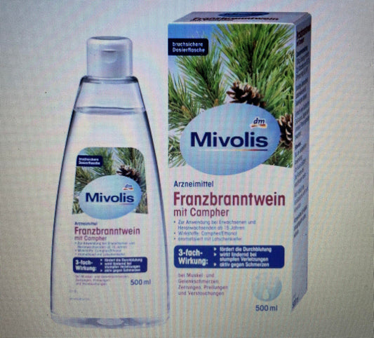Franzbranntwein - Bei Muskel- und Gelenkschmerzen, Zerrungen, Prellungen, Verstauchungen - 0,5L