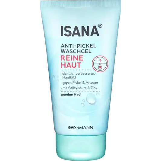 Isana Reine Haut Anti-Pickel Waschgel, intensive Tiefenreinigung, sichtbar verbessertes Hautbild, mit Salicylsäure und Zink, 150 ml