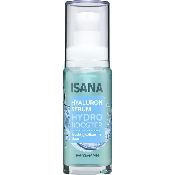 ISANA Hydro Booster Hyaluron-Serum, für feuchtigkeitsarme Haut, mit Hyaluron & Pro-Vitamin B5, bis zu 37% Feuchtigkeitsanreicherung nach 2h, 30 ml