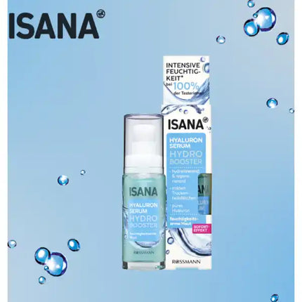 ISANA Hydro Booster Hyaluron-Serum, für feuchtigkeitsarme Haut, mit Hyaluron & Pro-Vitamin B5, bis zu 37% Feuchtigkeitsanreicherung nach 2h, 30 ml