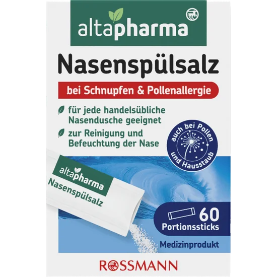 Altapharma Nasenspülsalz, bei Schnupfen und Pollenallergie, 1x60St., neu&ovp